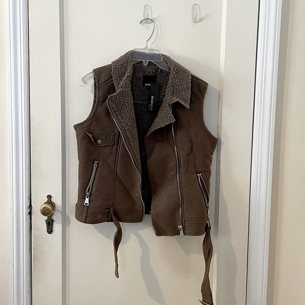 Faux suede & shearling vest
